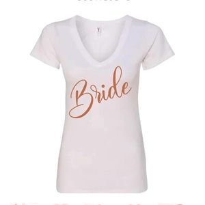 Bride White & Gold V-Neck T-Shirt